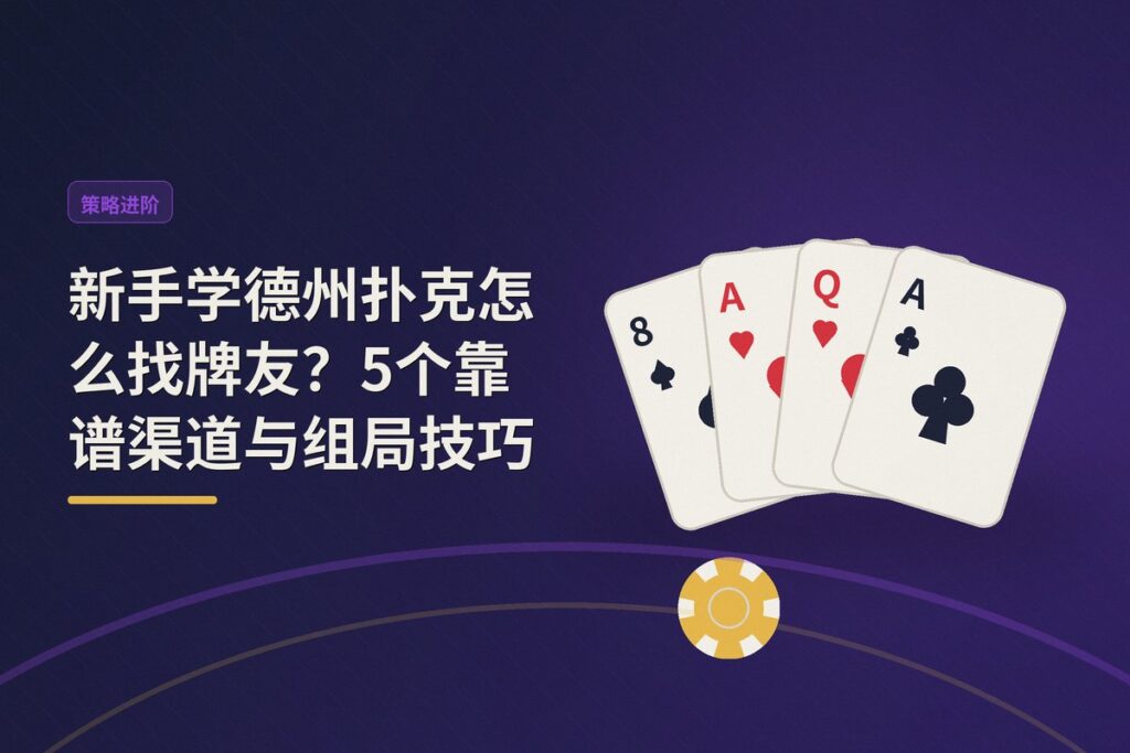 新手怎么找牌友一起学德州 - 新手学德州扑克怎么找牌友?5个靠谱渠道与组局技巧